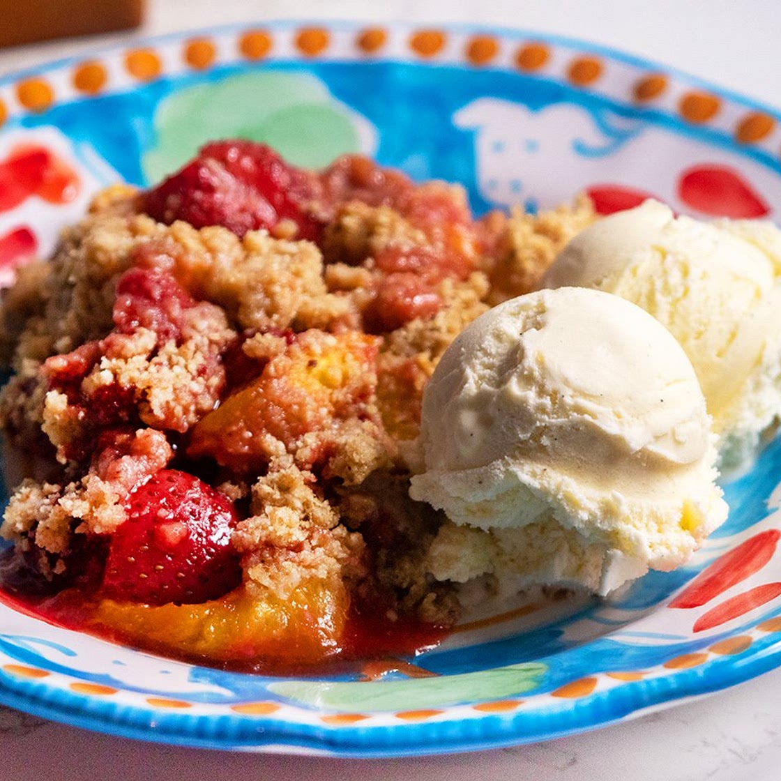 Gluten Free Strawberry Peach Crumble