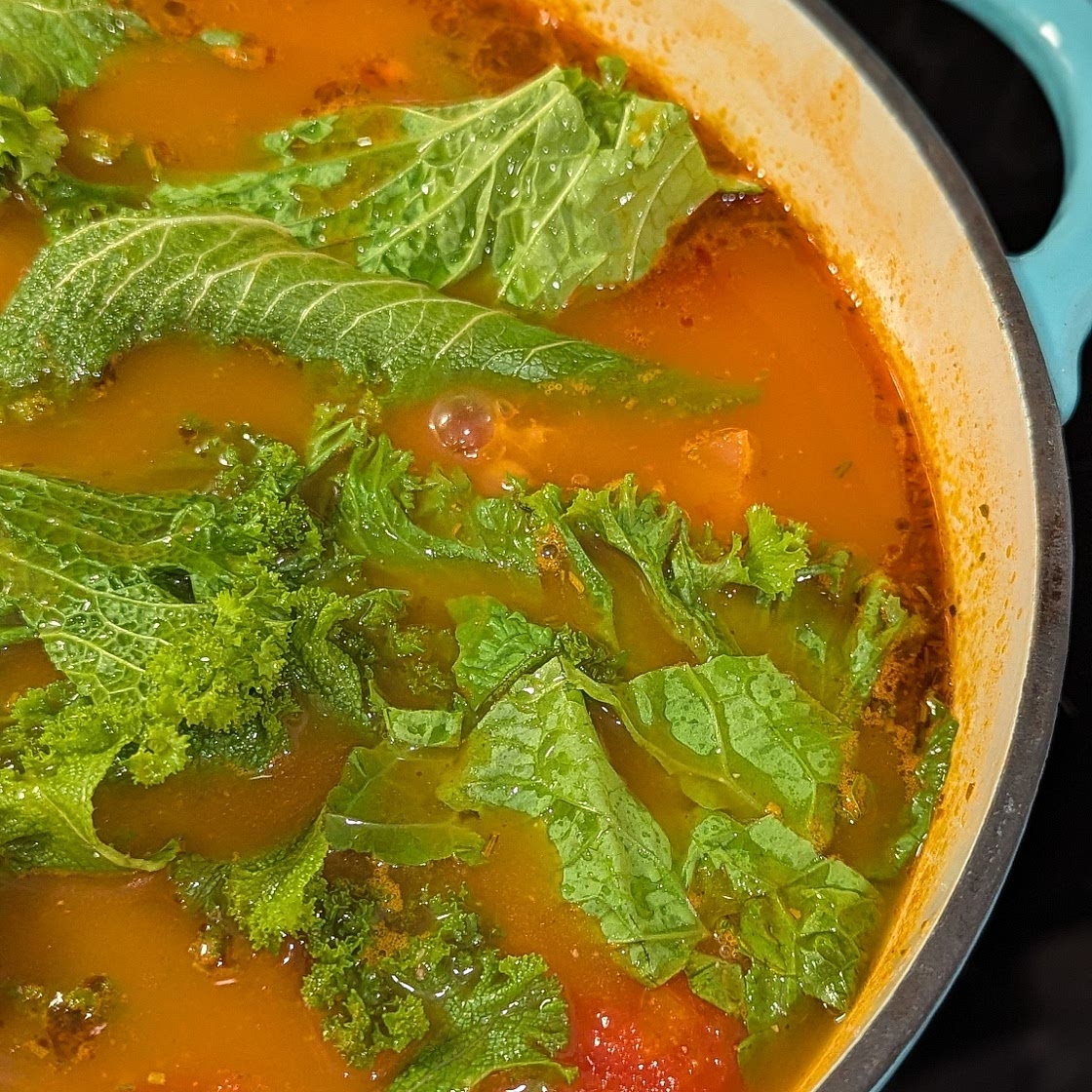Chickpea Stew With Orzo and Mustard Greens