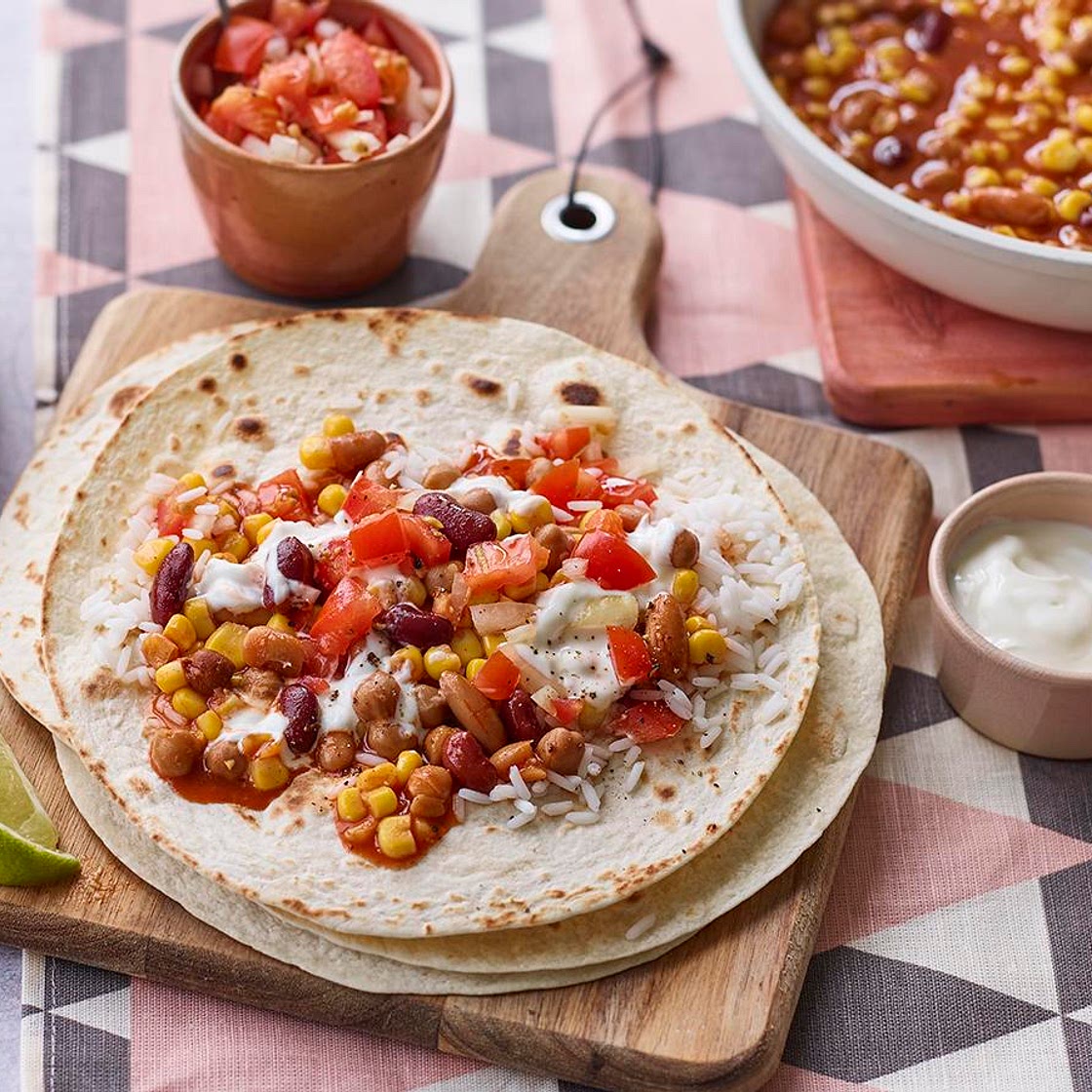 Bean and rice burrito