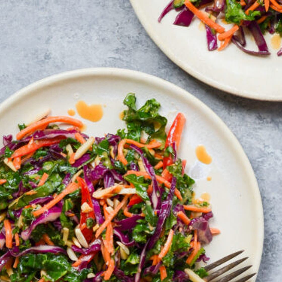 Asian Kale Slaw with Ginger Peanut Dressing