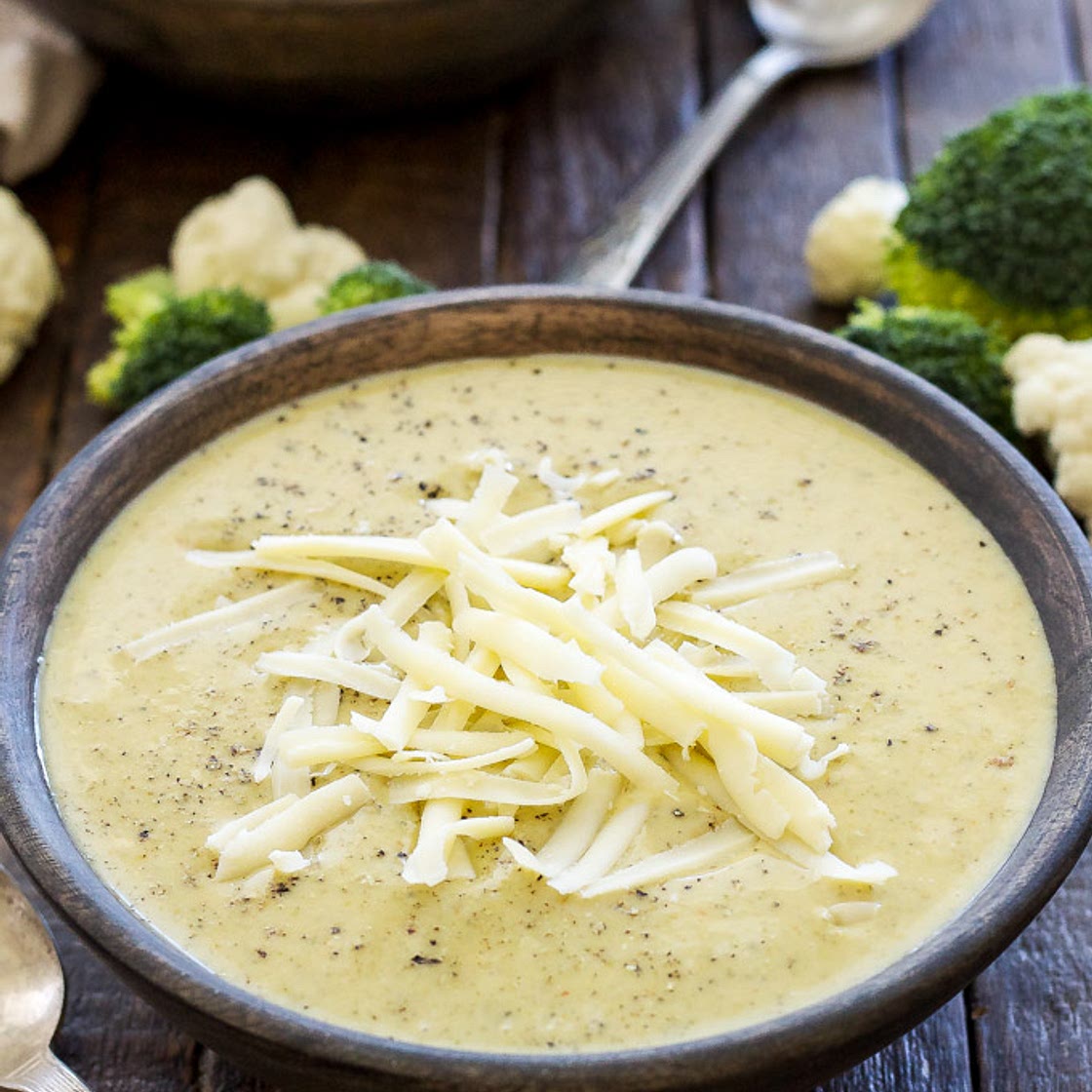 Slow Cooker Broccoli Cauliflower Cheese Soup