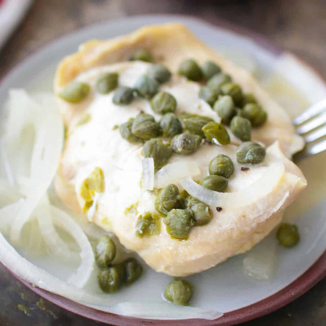 Mini Slow Cooker Chicken Piccata For One