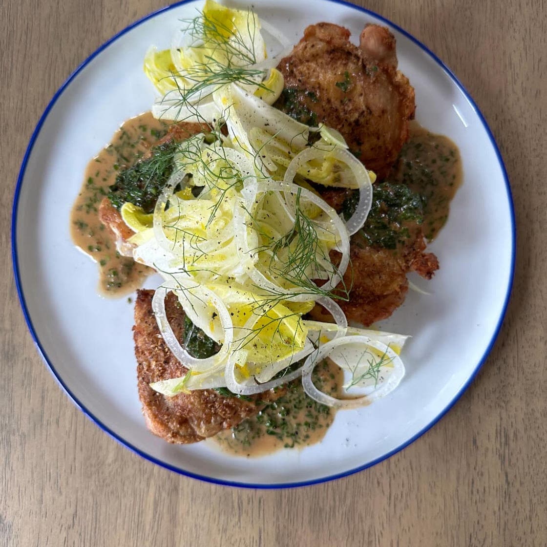 Crispy Chicken Thigh Fines Herbes