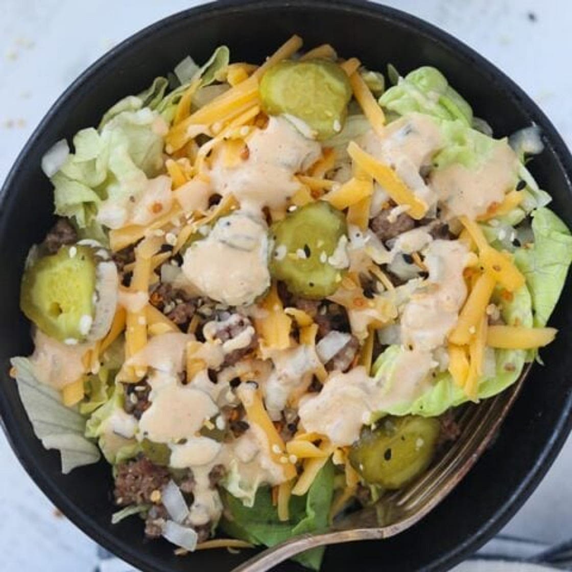 Big Mac in a Bowl (Big Mac Salad) Keto, Low Carb, GF