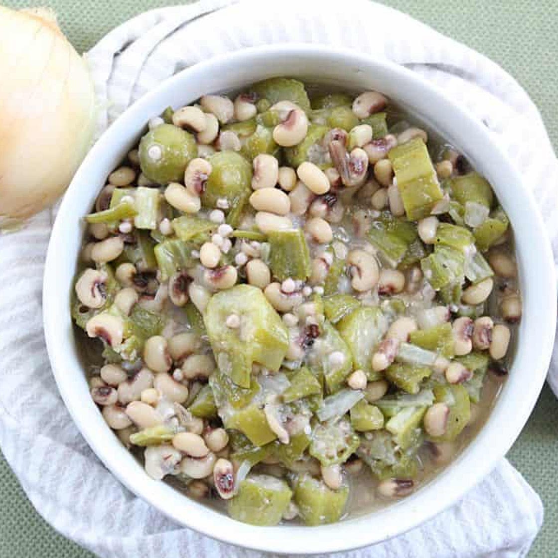 Purple Hull Peas and Okra recipe