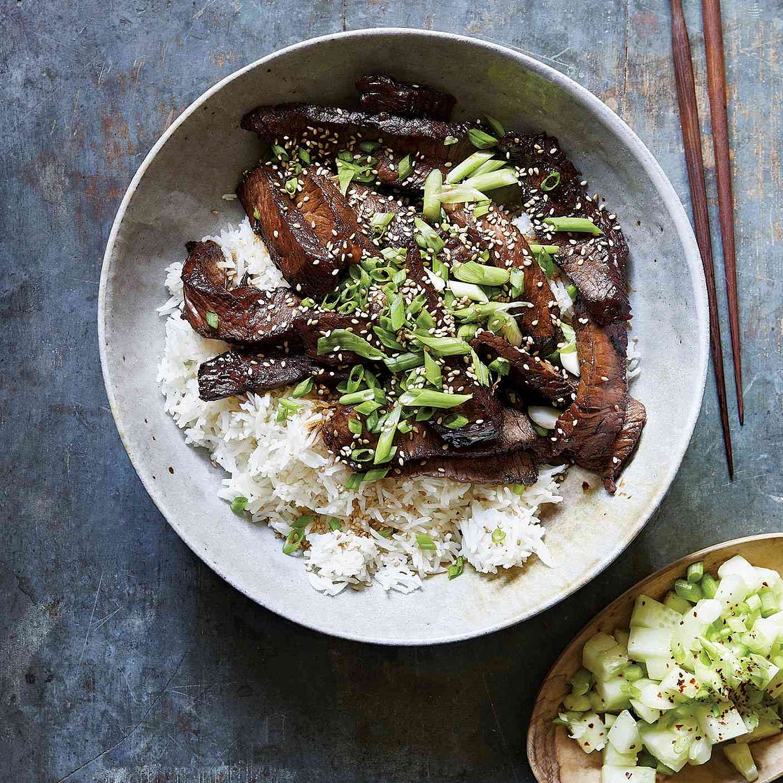 Joanna Gaines' Bulgogi With Cucumber Kimchi Salad