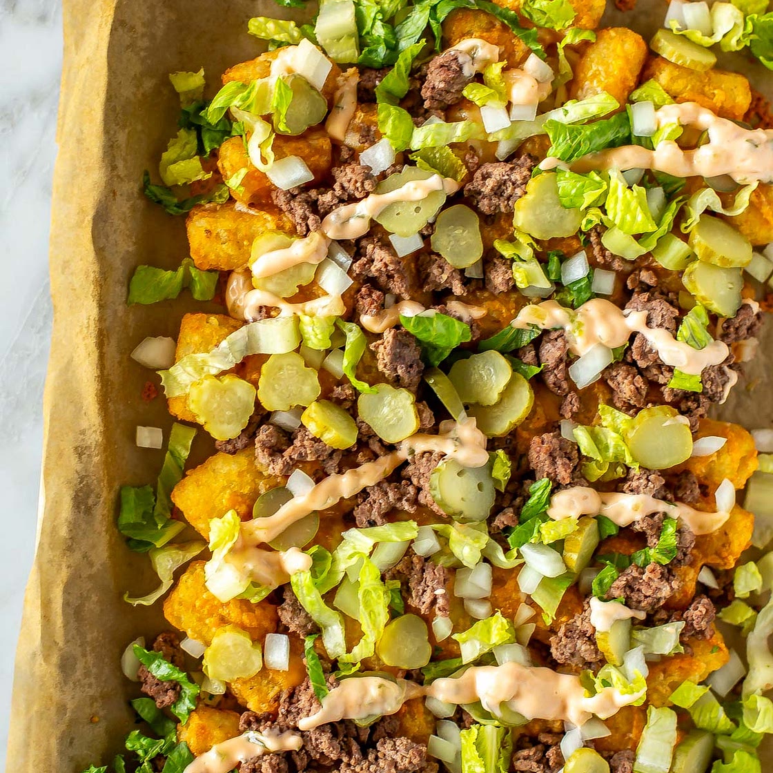 Big Mac Loaded Tater Tot Nachos