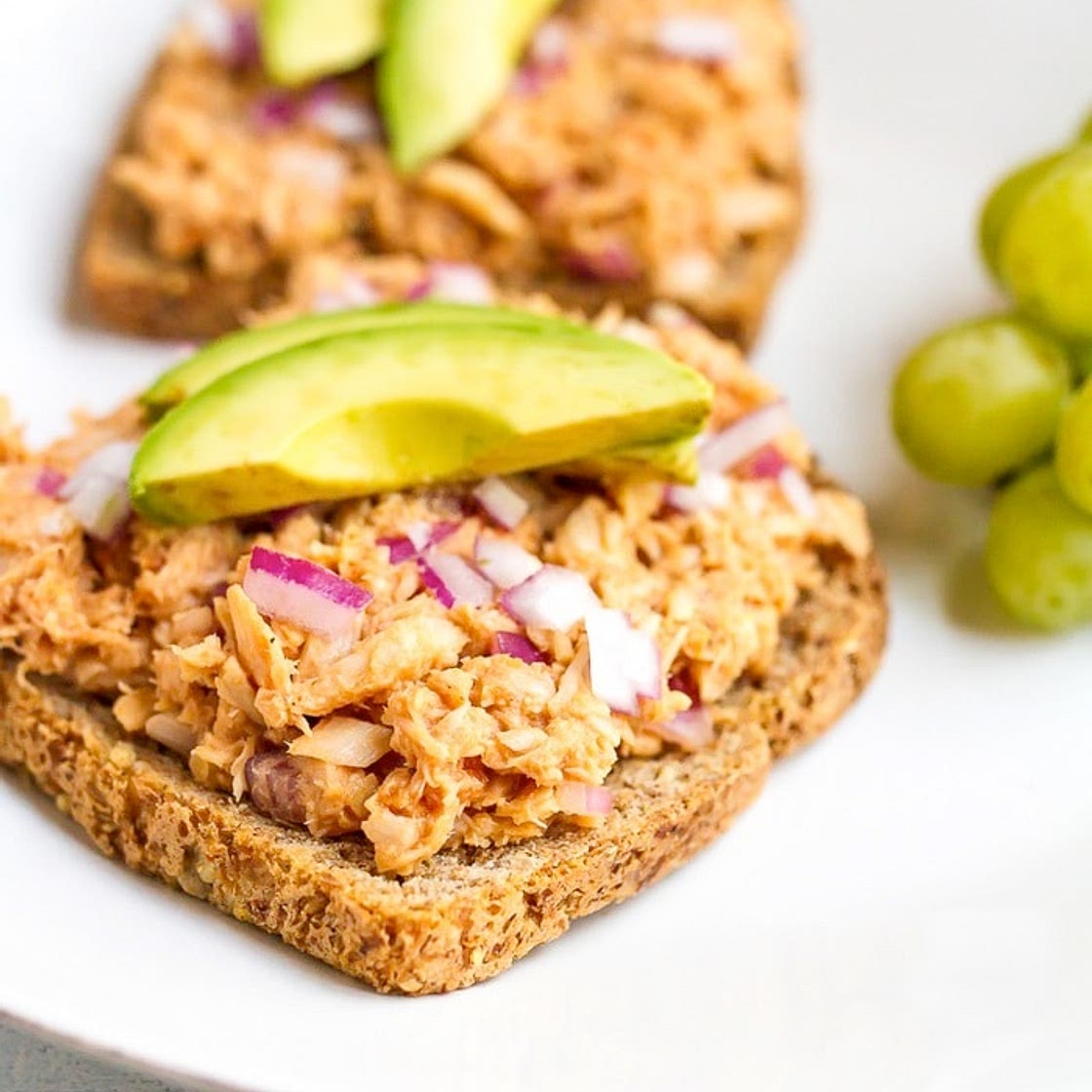Open-Faced BBQ Hummus Tuna Sandwich
