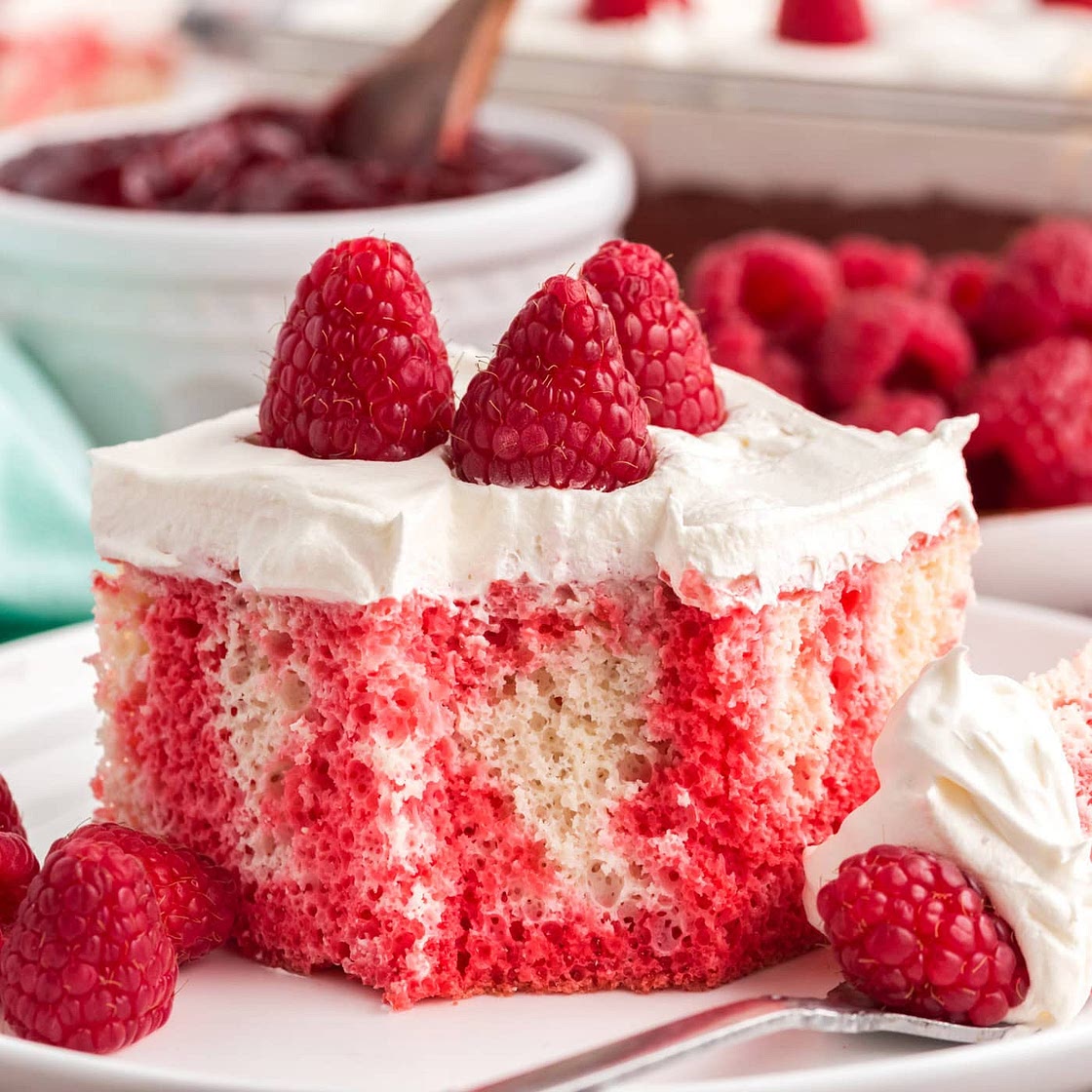 Raspberry Poke Cake