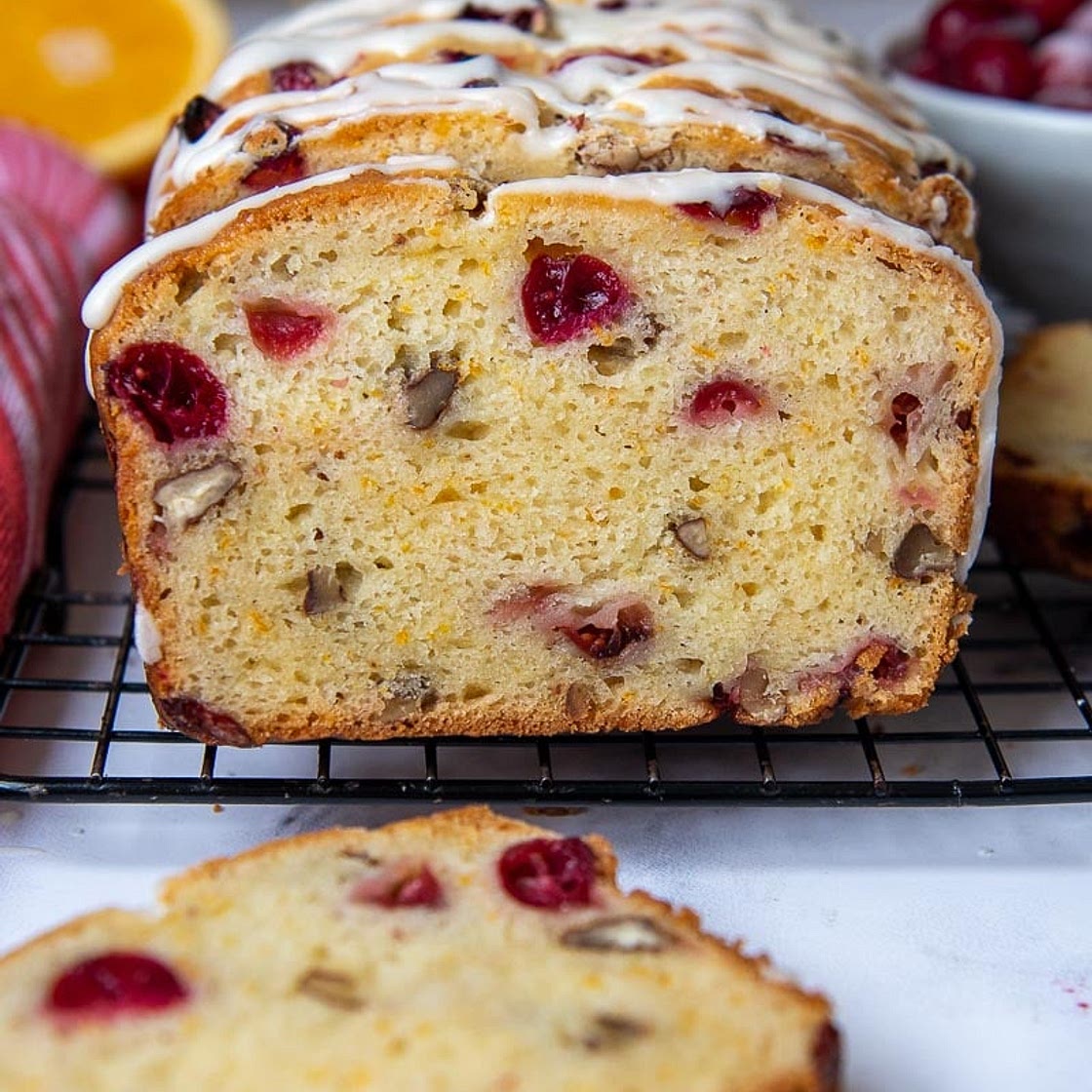 Moist Gluten-Free Cranberry Bread With Orange Glaze