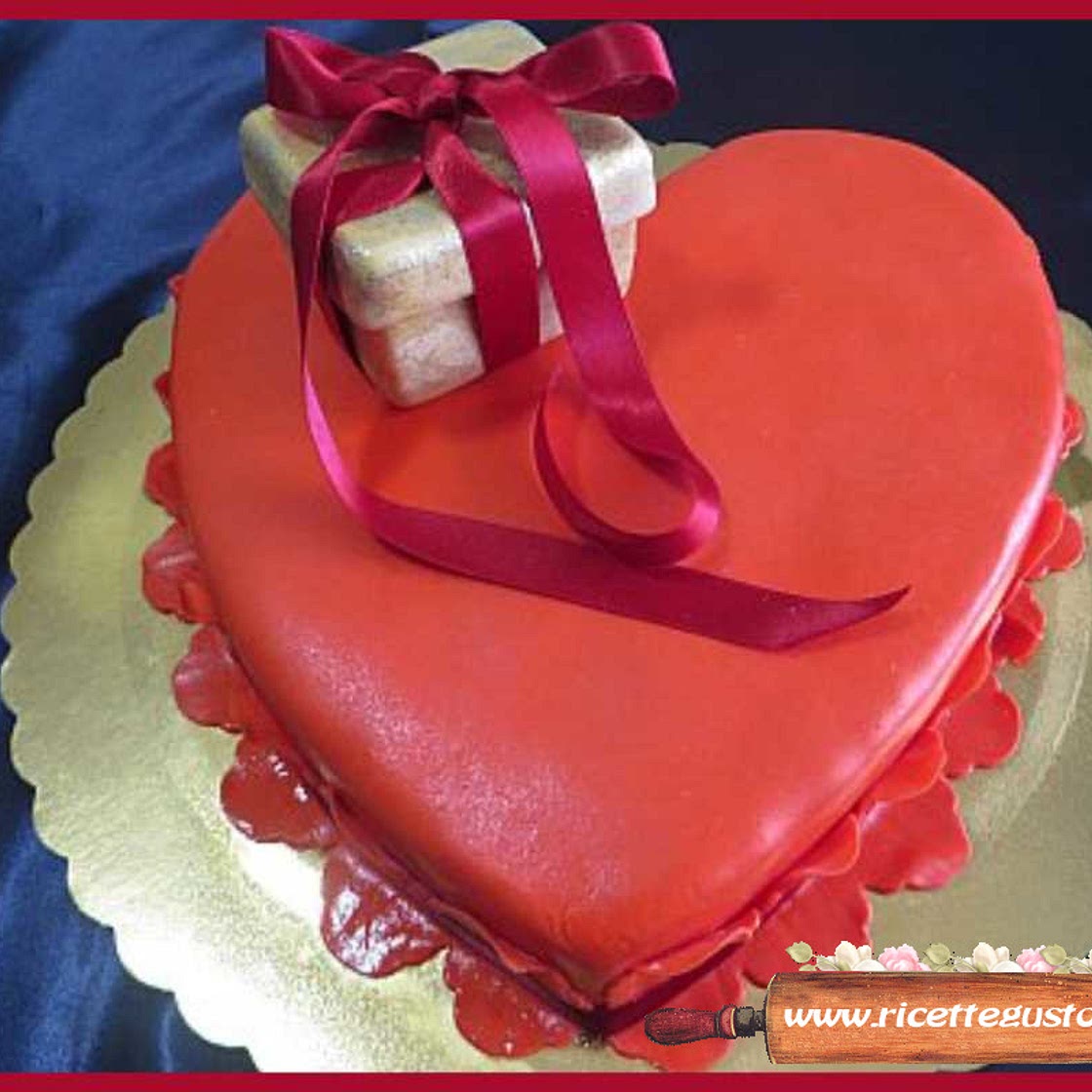 Torta san valentino a forma di cuore
