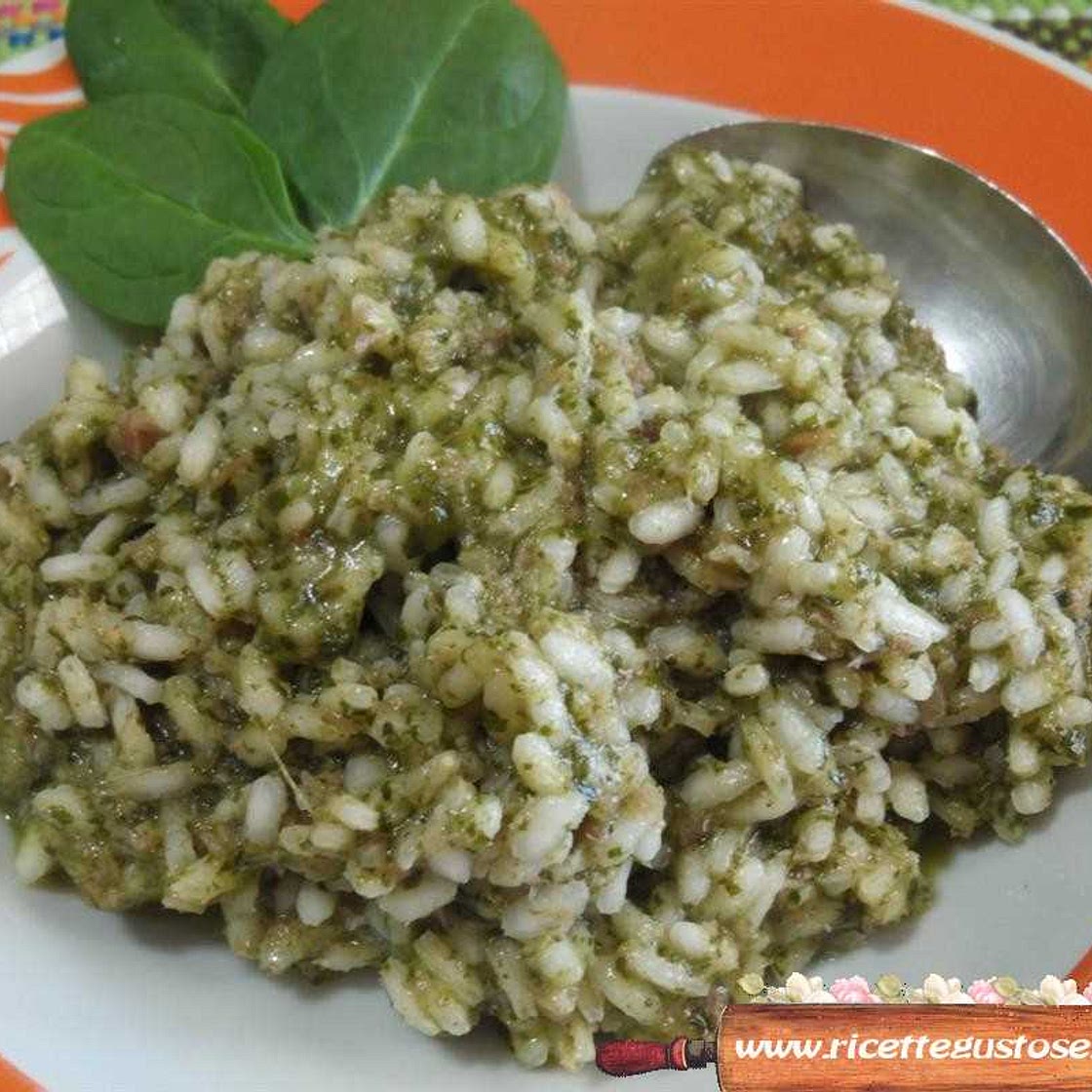 Risotto con spinaci e speck