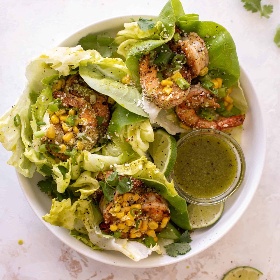 Grilled Cilantro Lime Shrimp Lettuce Wraps