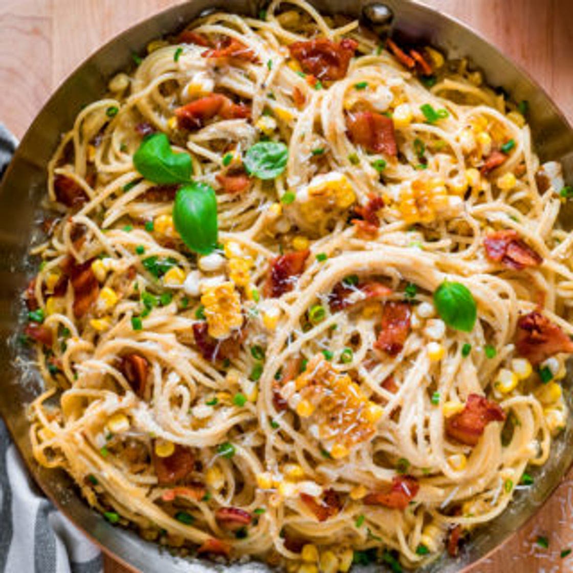20 Minute Corn Carbonara
