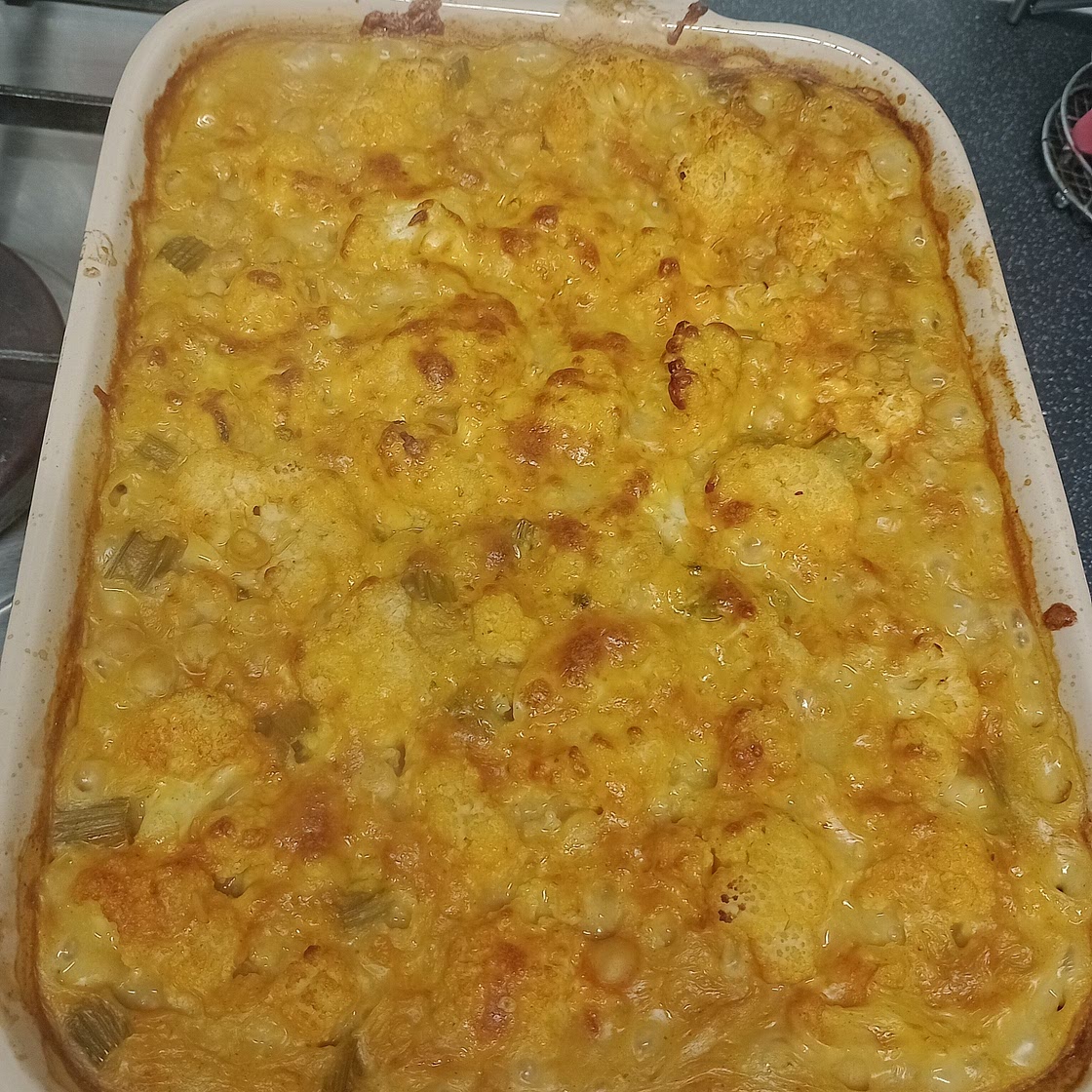 Buffalo Cauliflower Chickpea Casserole