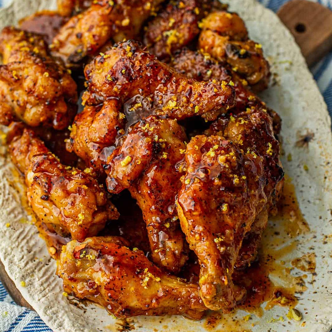 Wet Hot Honey Lemon Pepper Wings (Air Fryer Recipe)