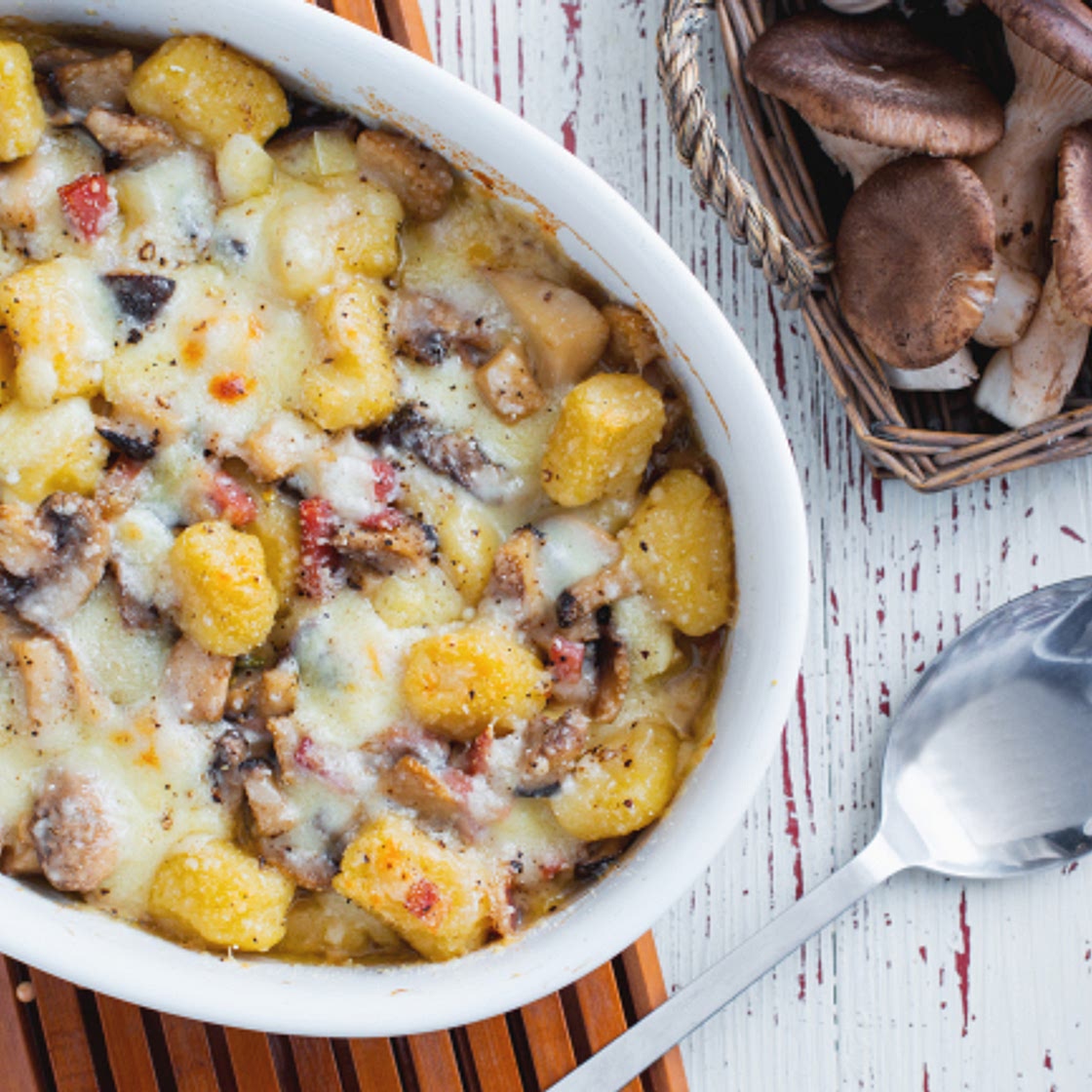 Gnocchi gratinati ai funghi