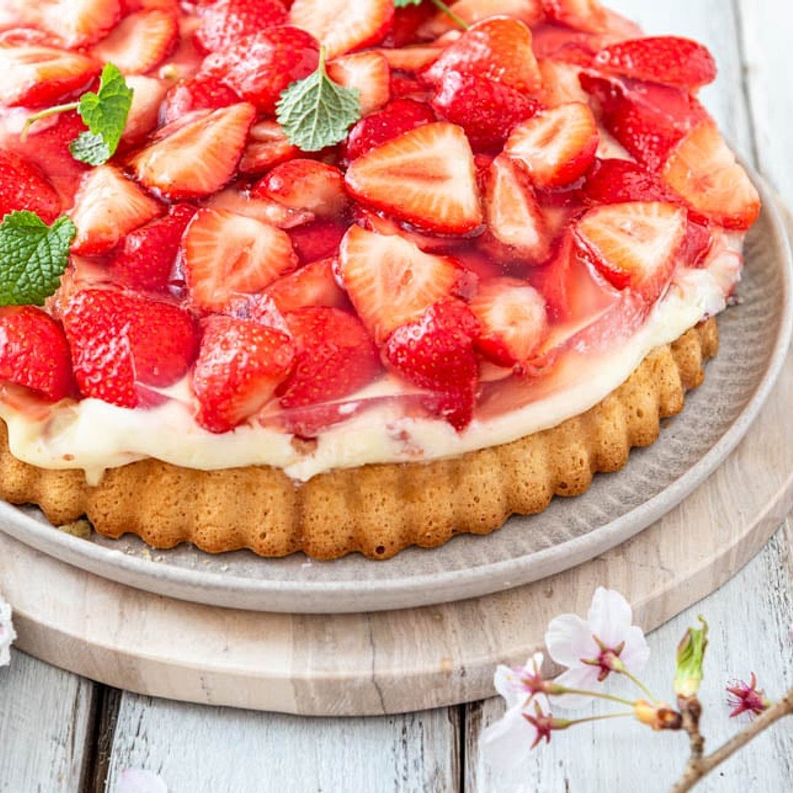 Omas Erdbeerkuchen mit Pudding