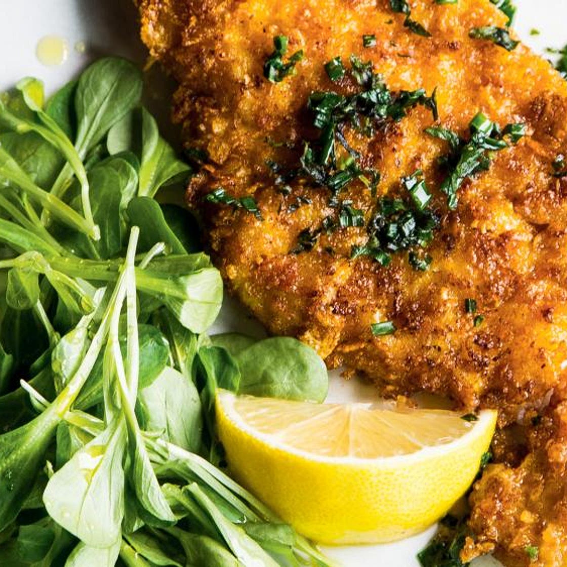 Cornflake-Crusted Fish with Herb Butter