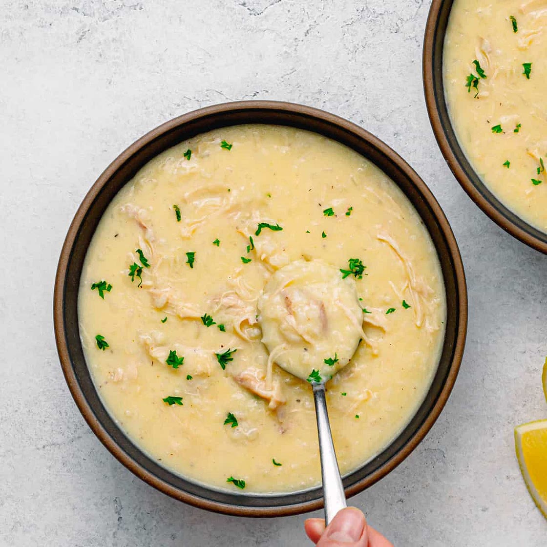 Instant Pot Greek Chicken Lemon Rice Soup