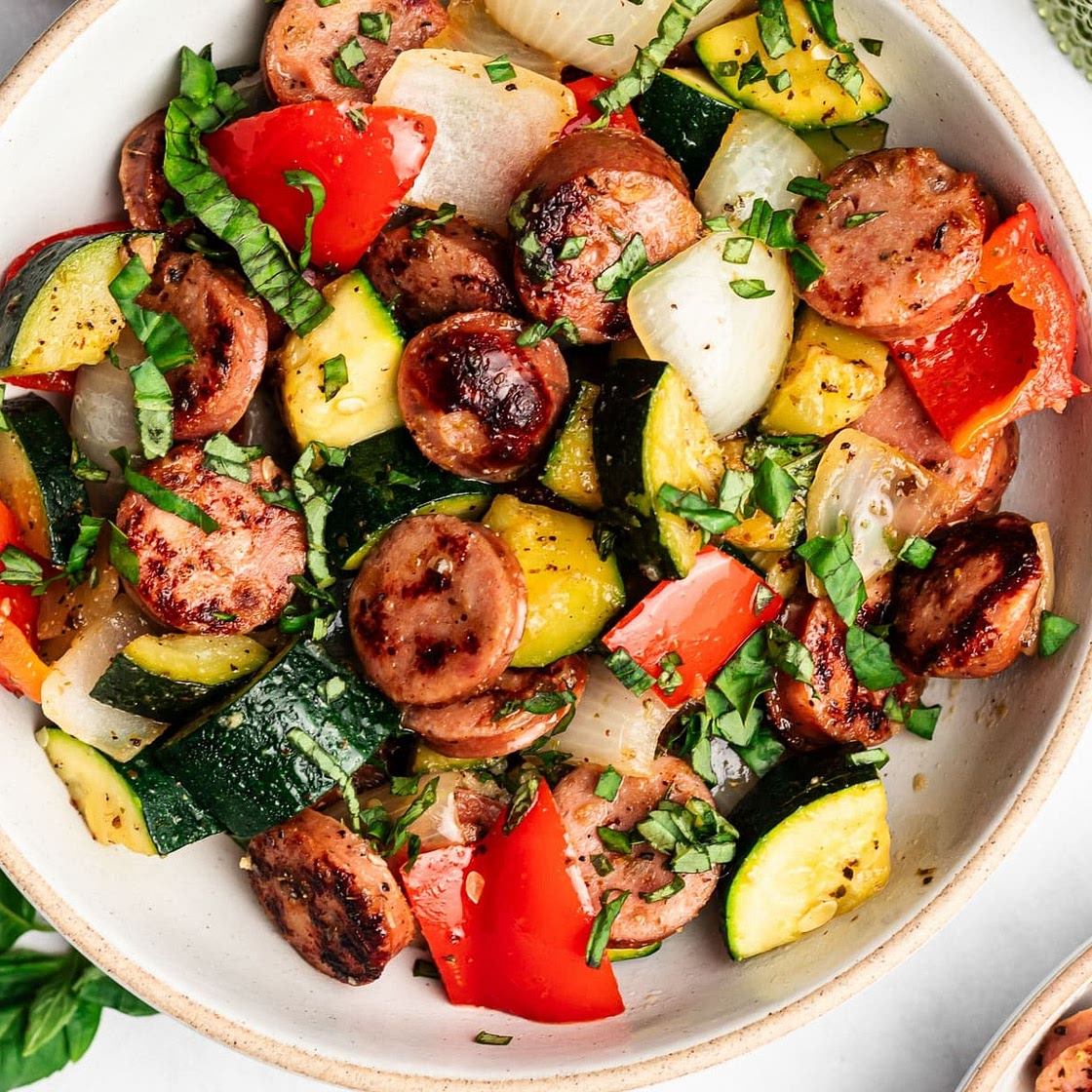 20 Minute Sausage and Zucchini Skillet