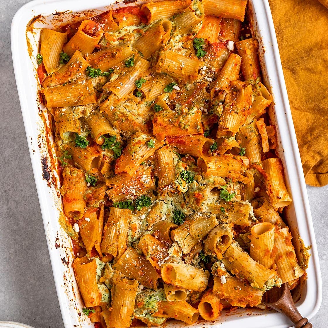 Vegan Lentil Baked Ziti