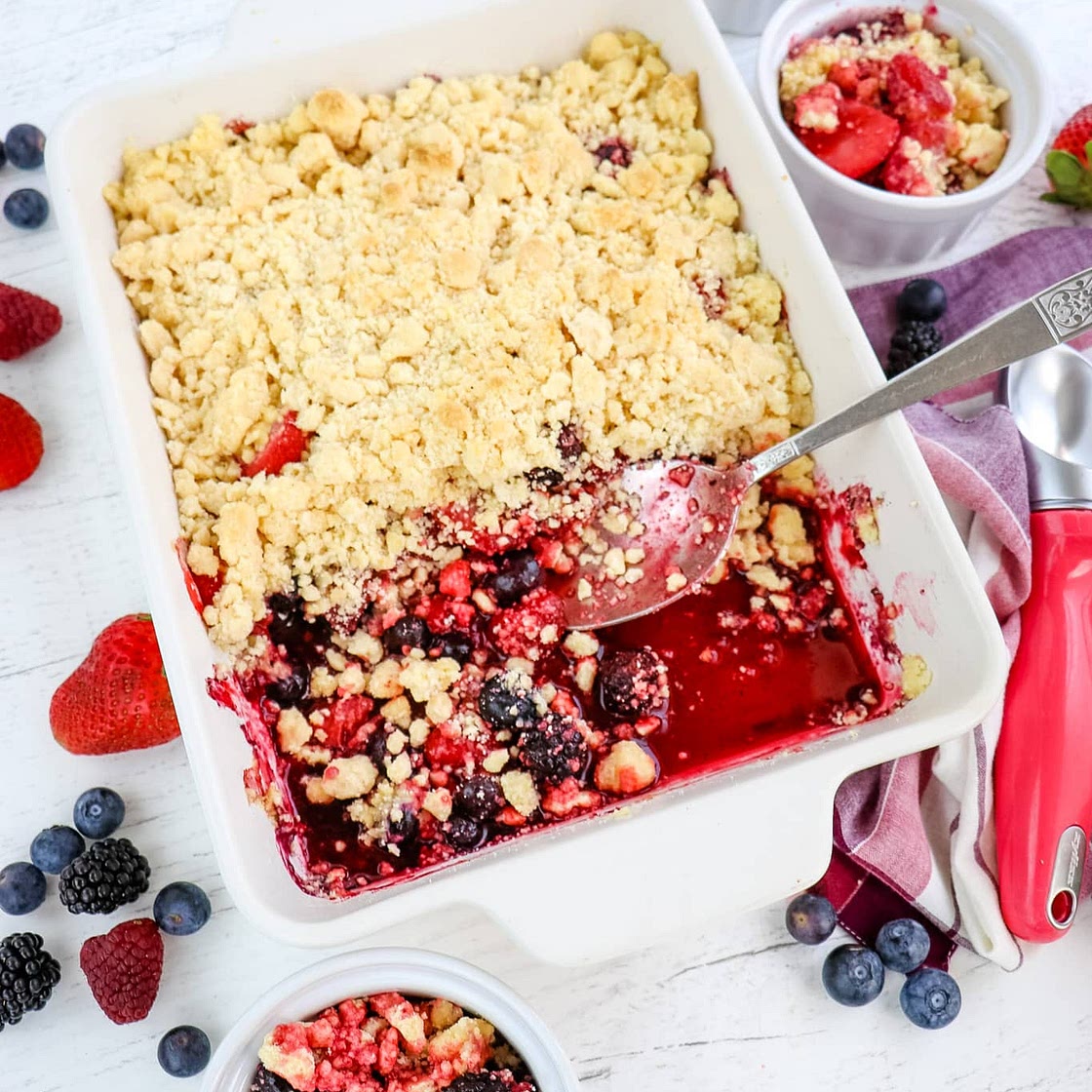 Mixed Berry Cobbler with Cake Mix
