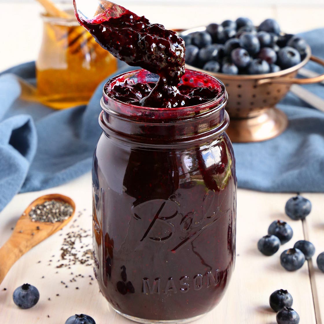 Healthy 3-Ingredient Chia Seed Blueberry Jam