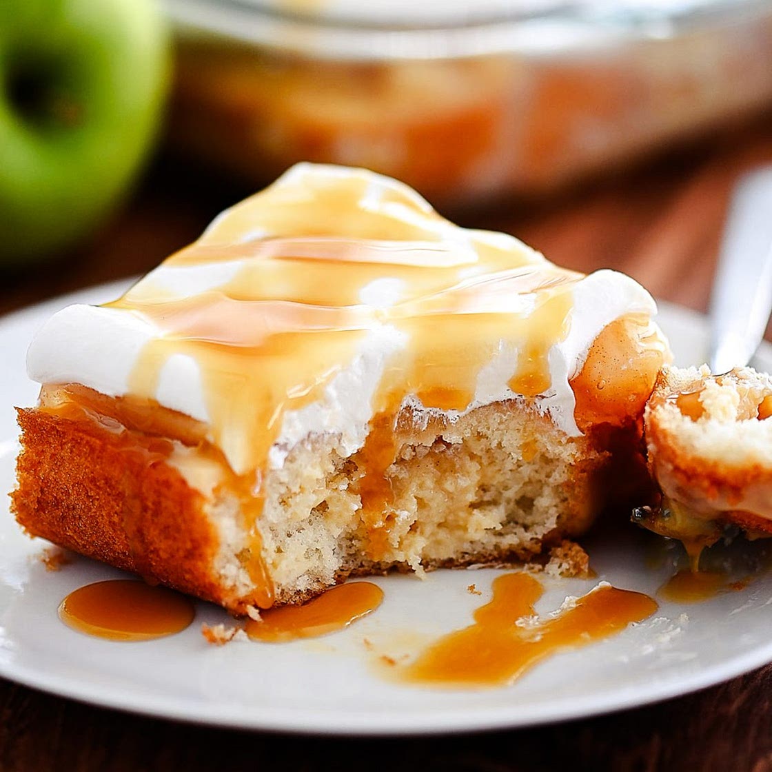 Caramel Apple Poke Cake