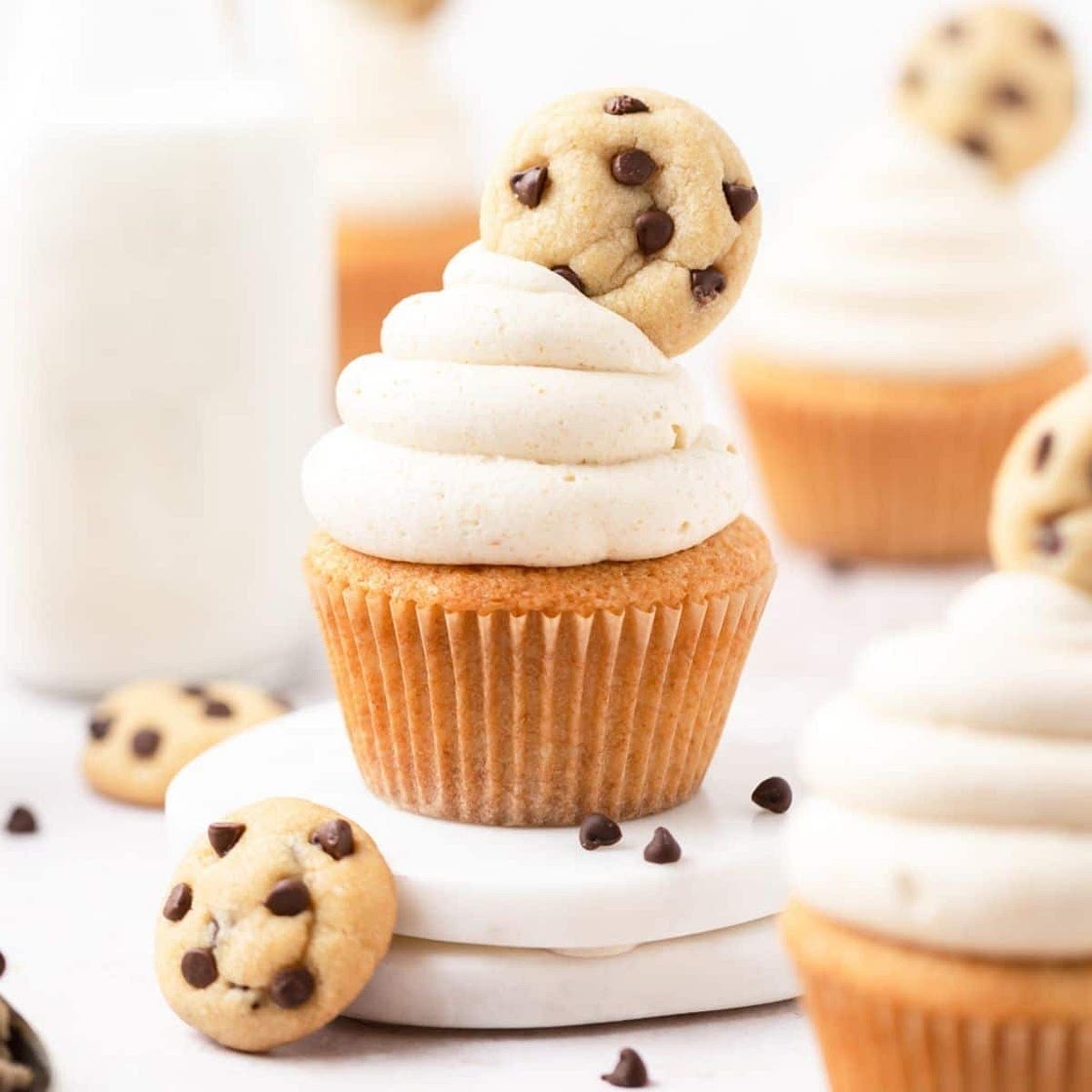 Chocolate Chip Cookie Dough Cupcakes