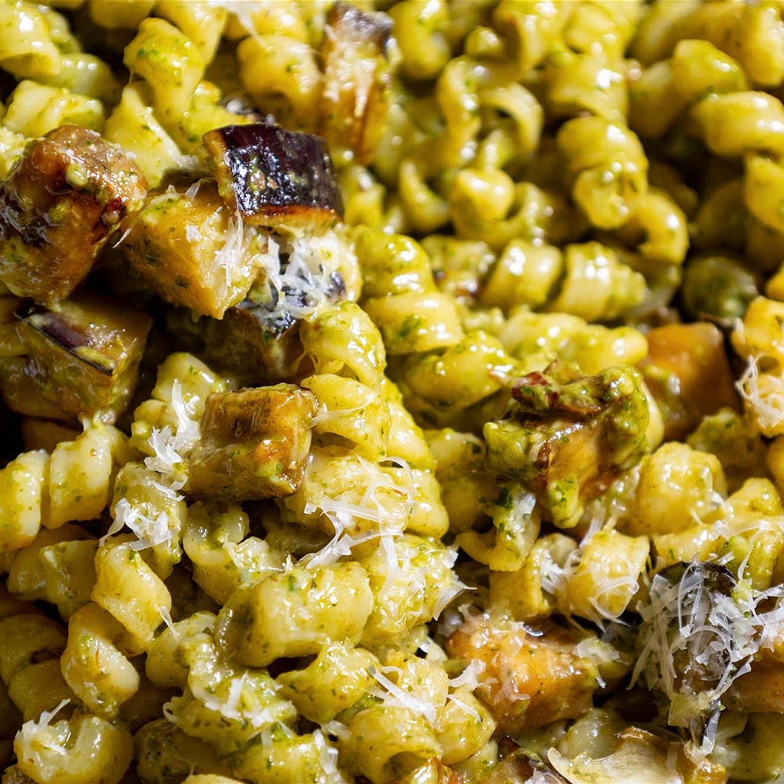 Eggplant And Pesto Pasta