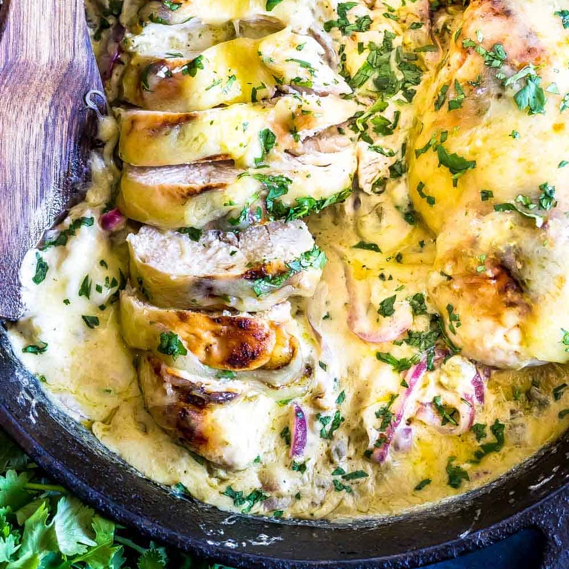 Keto Green Chile Chicken Skillet