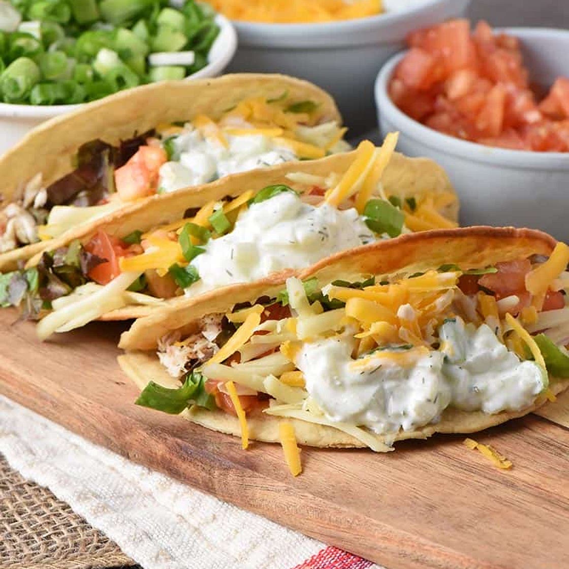 Easy Fish Tacos with a Tzatziki Fish Taco Sauce