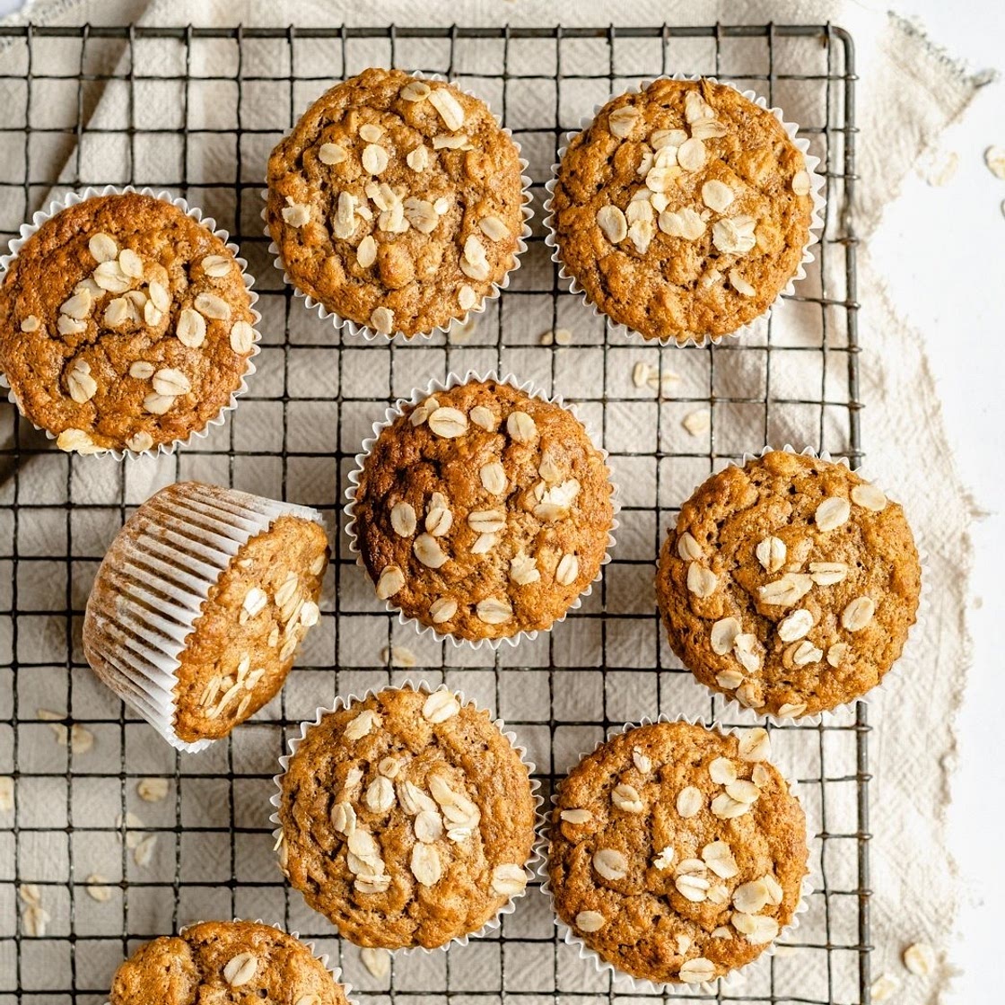 Oh So Fluffy Vegan Banana Oatmeal Muffins