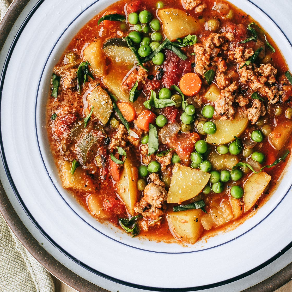 Ground Turkey + Veggie Loaded Soup