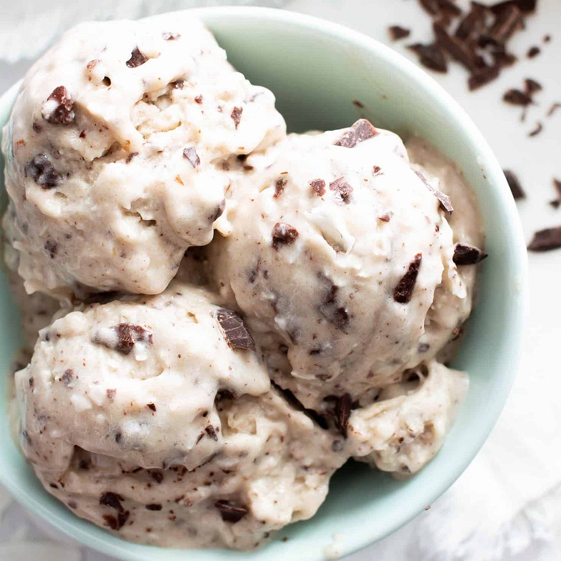 Coconut Chocolate Chip Healthy Vegan Ice Cream Recipe (Paleo, Homemade, Dairy-Free)