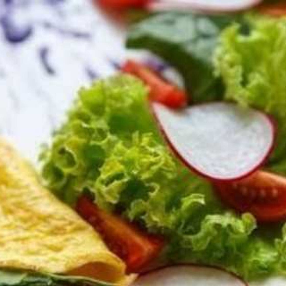 Omelette de pimiento y espinacas