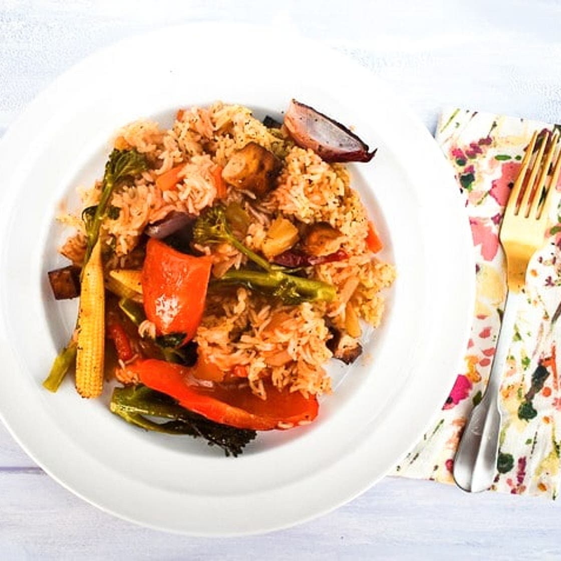 Chinese Sweet & Sour Tofu Rice Bake