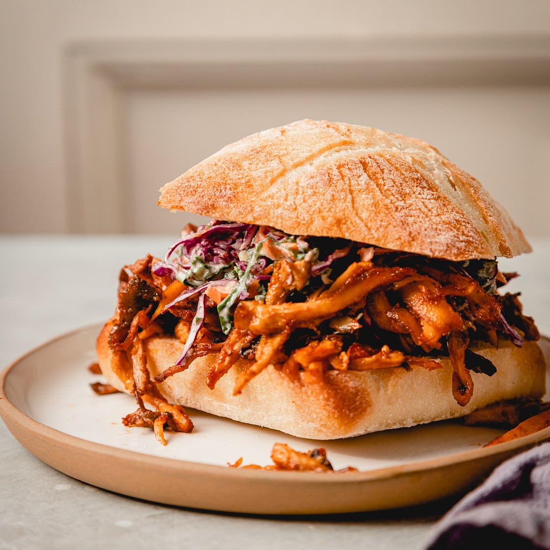 Crispy BBQ Pulled Mushroom Sandwiches
