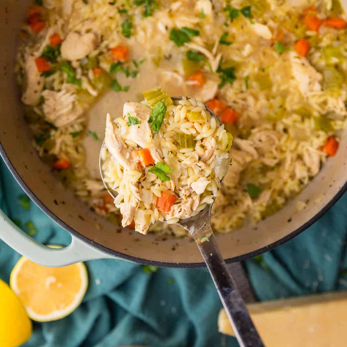 Lemon Chicken Orzo Soup
