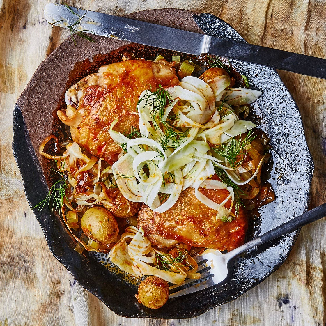One-Skillet Crispy Chicken Thighs With Harissa