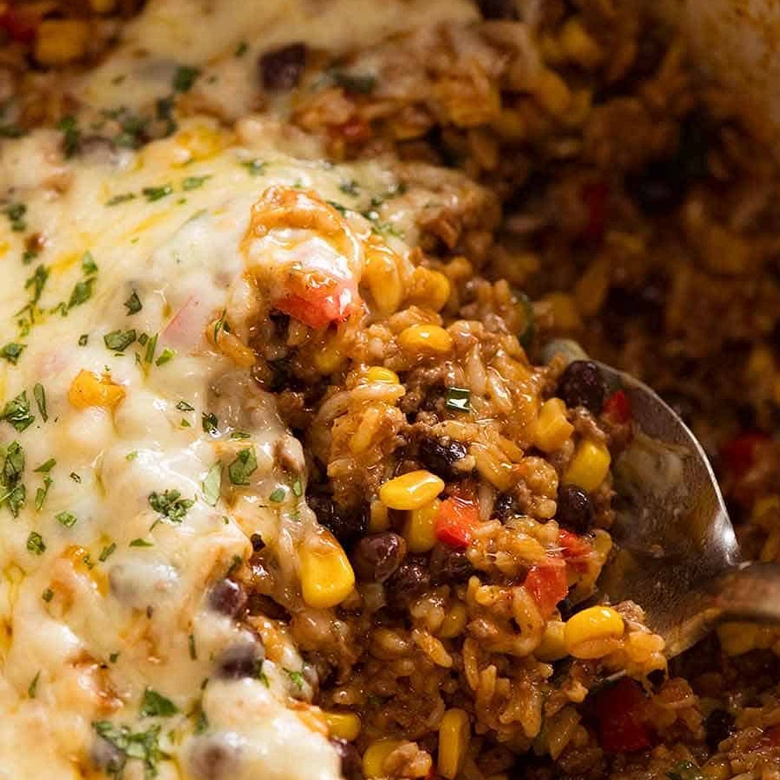Mexican Ground Beef Casserole with Rice (Beef mince!)