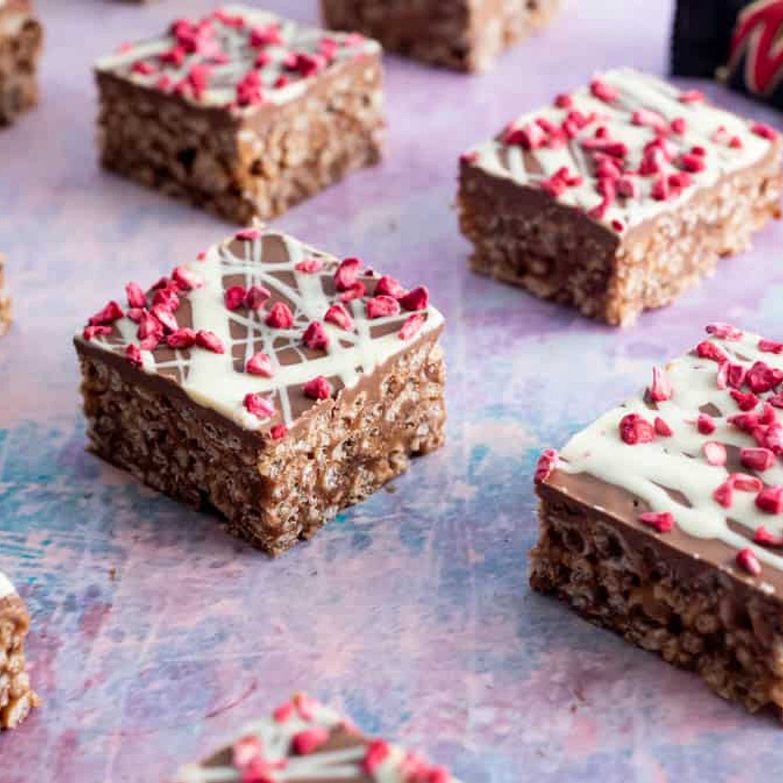 Easy Mars Bar Tray Bake Squares With Rice Krispies