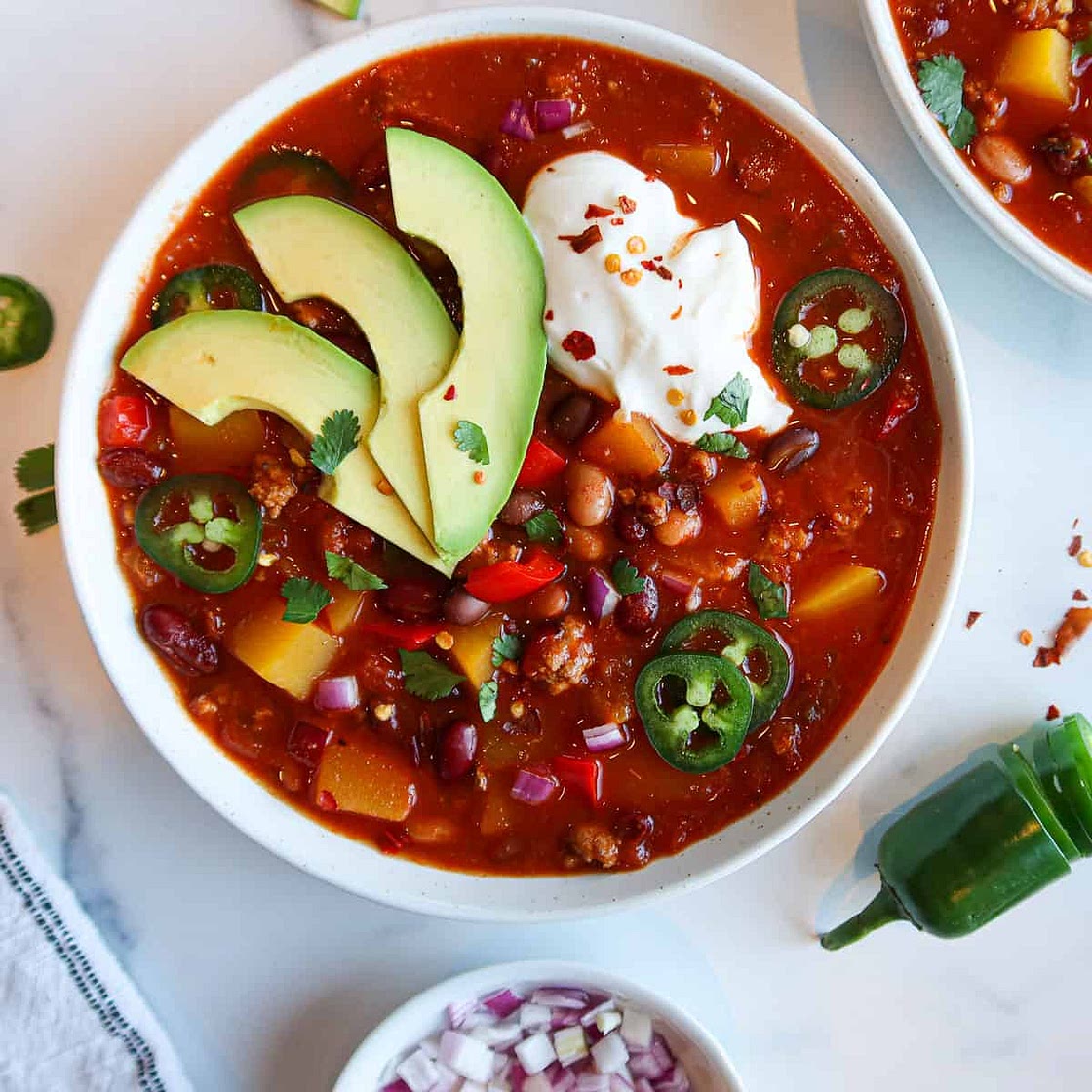 Butternut Squash Turkey Chili (With Cinnamon)!