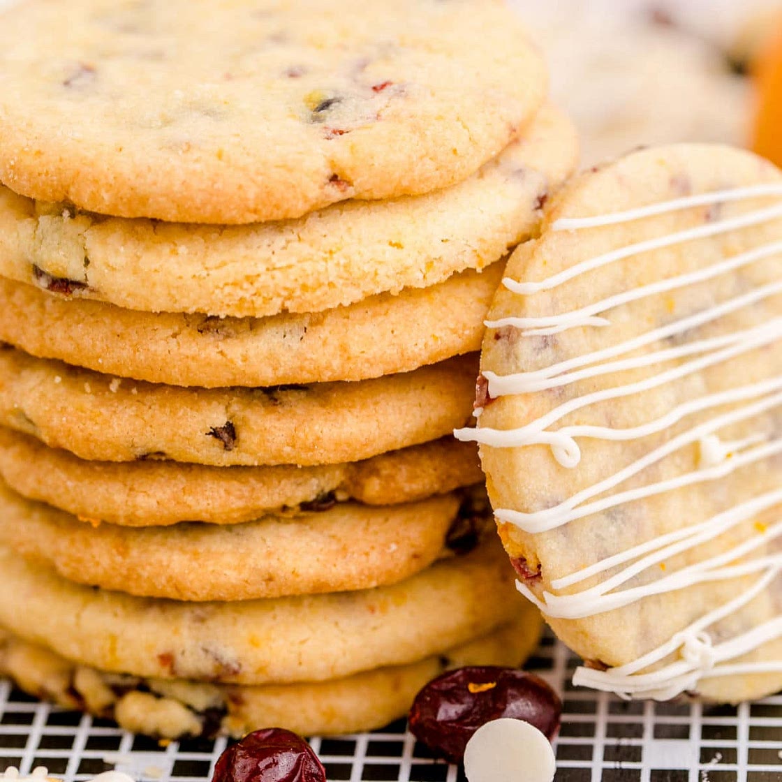Cranberry Orange Shortbread Cookies