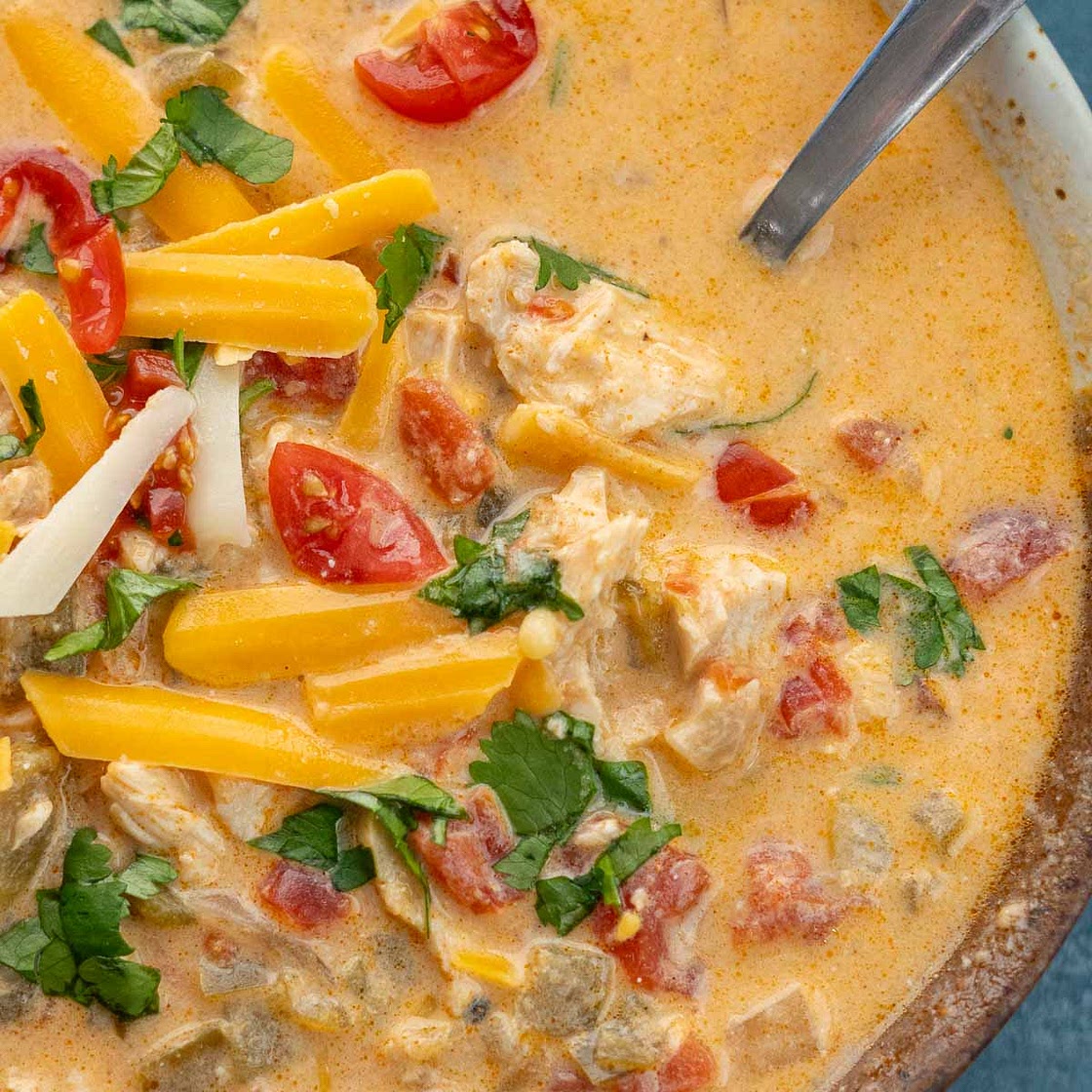 Cheesy Chicken Enchilada Soup