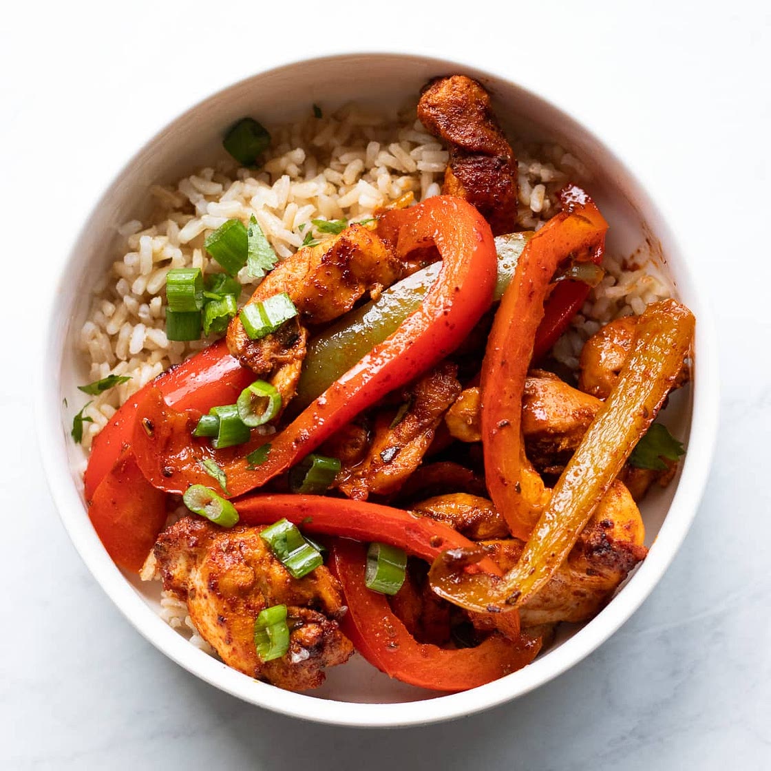Low FODMAP Chicken Fajita Bowls