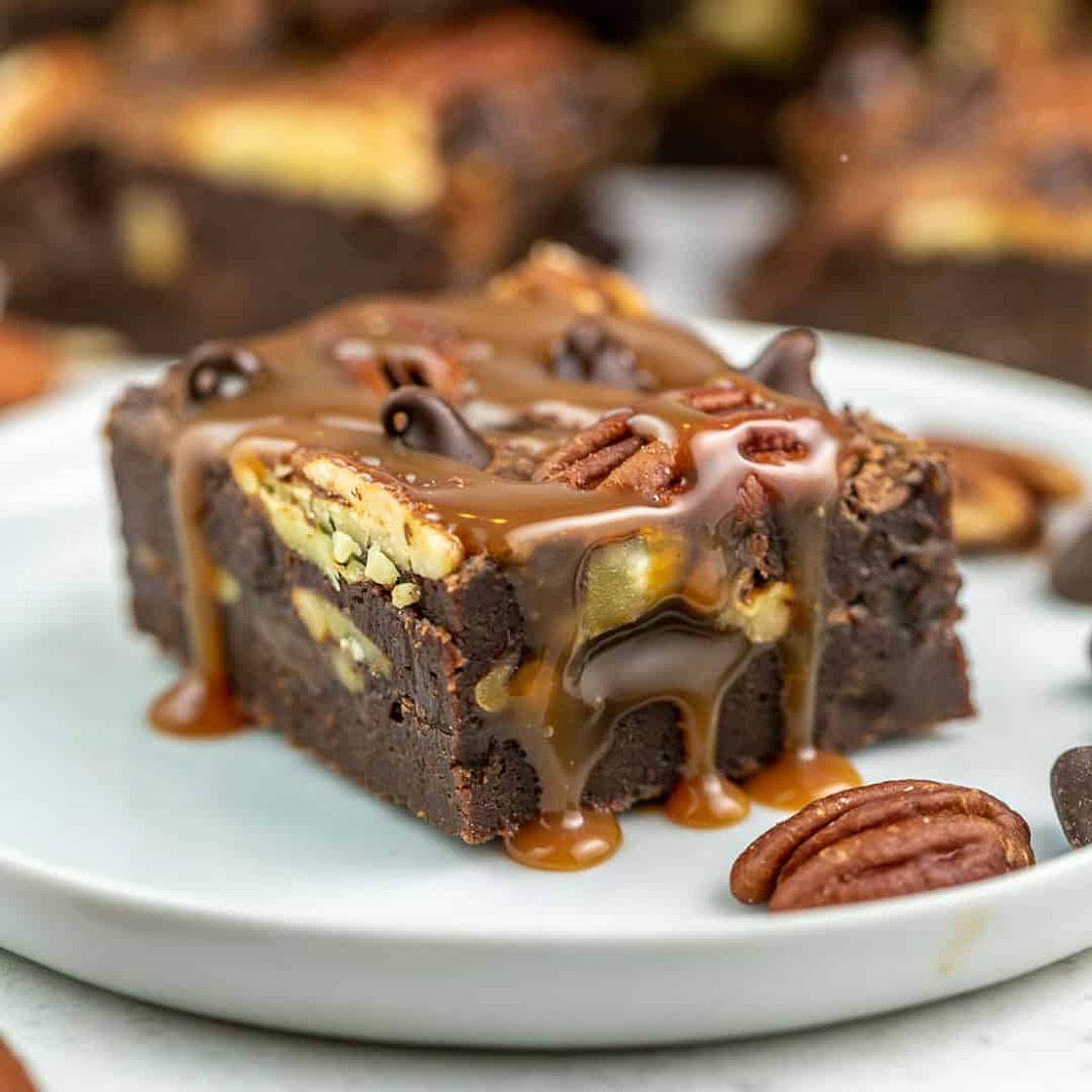 Caramel Pecan Turtle Brownies
