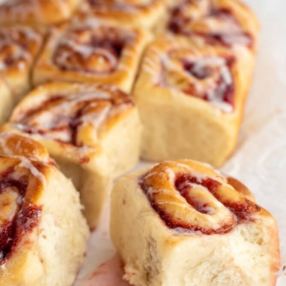 Rhubarb And Strawberry Buns