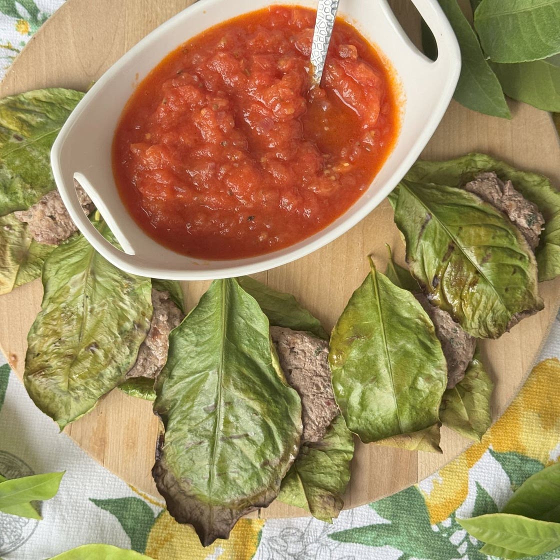 Mini Meatballs in Lemon Leaves-Carne in Foglie di Limone